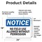 Signmission No Field Use Allowed Without Permission, 24 in W x Rectangle, Vinyl Decal OS-2PACK-NS-D-1824-L-14542 - alternate 6